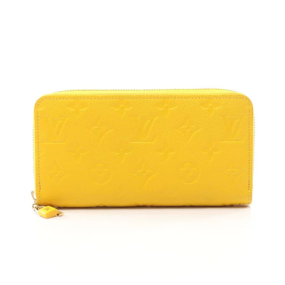 Louis Vuitton Zippy Wallet Round Long Leather Monogram Empreinte Yellow